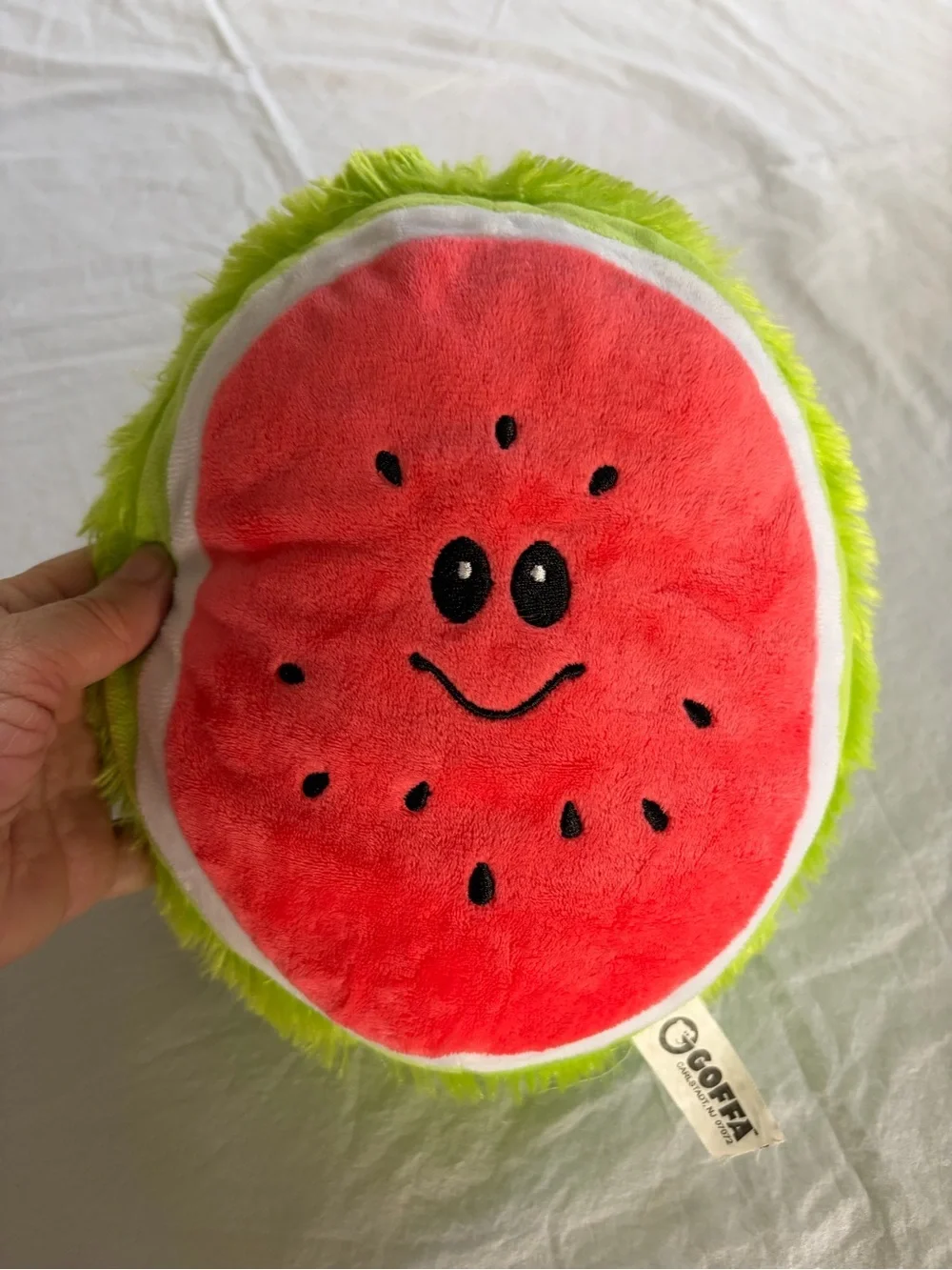 Goffa Watermelon Slice Plush 8 Inch Smiley Face Stuffed Food Toy Cute
